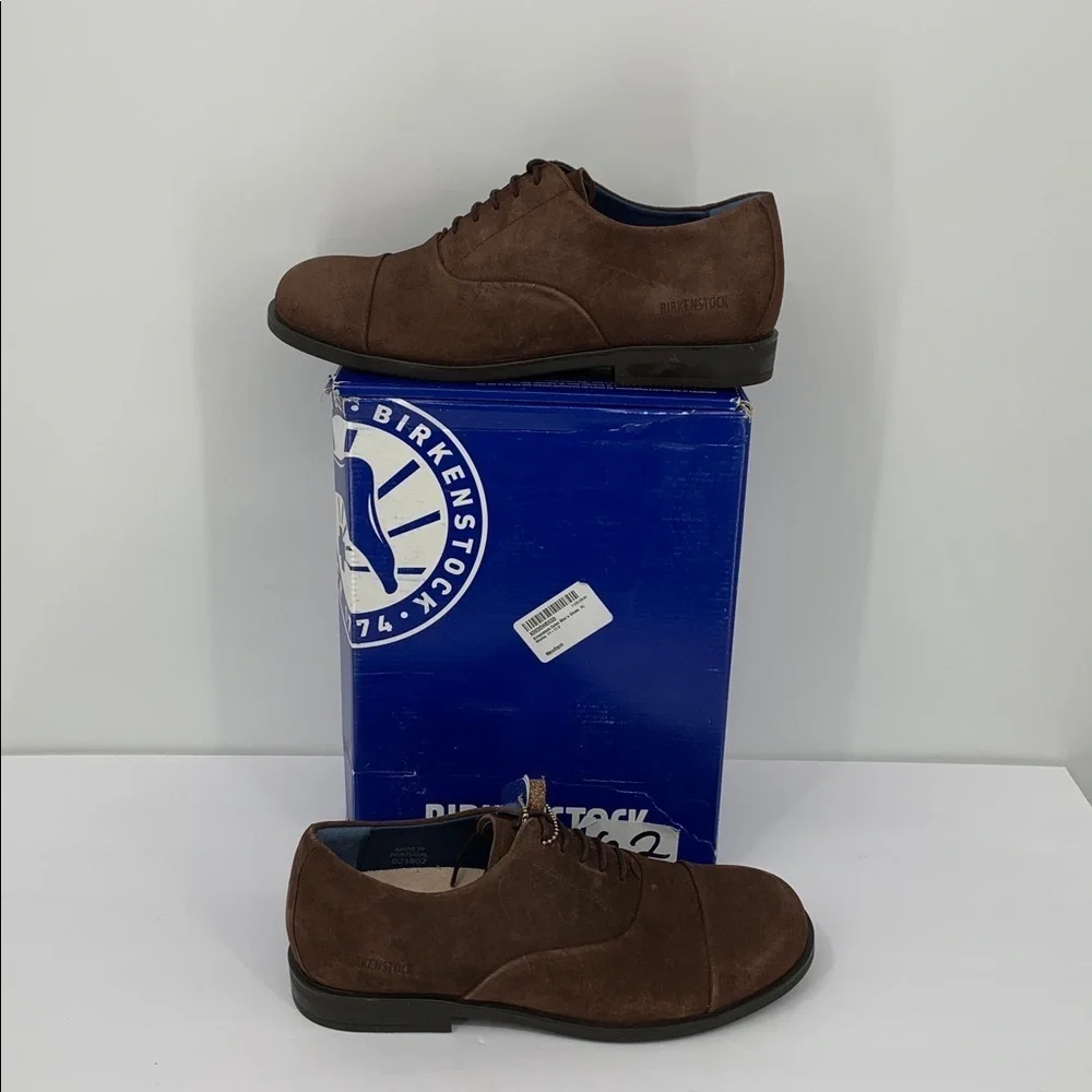 Birkenstock Dalen oxford tie shoe mocha brown nubuck suede flat new men 42 9